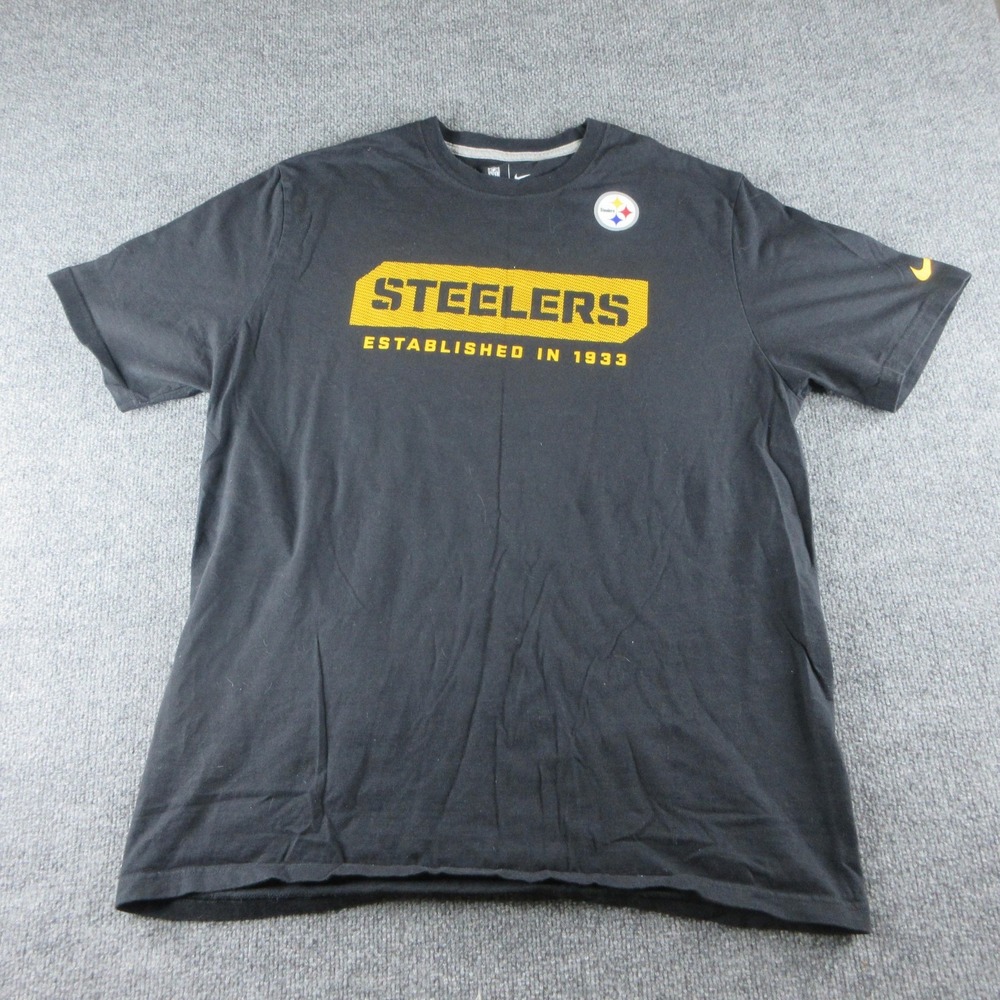 Pittsburgh Steelers Shirt Mens 2XL Black NFL Football Nike Short Sleeve Tee